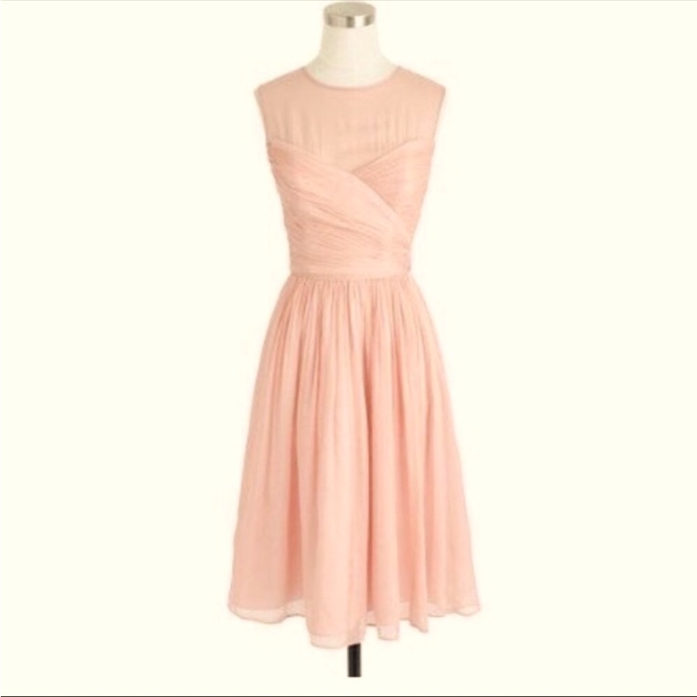 J. Crew Blush Pink Sleeveless Chiffon Midi Dress